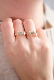 Heliophilia Silver Anillo de Latón con Circonio Dorado Talla Única